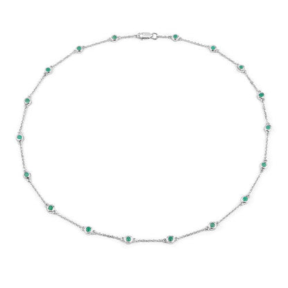 Collar de plata de ley .925 con esmeralda auténtica de 1.80 quilates