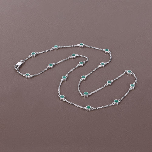 Collar de plata de ley .925 con esmeralda auténtica de 1.80 quilates