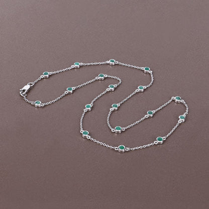 Collar de plata de ley .925 con esmeralda auténtica de 1.80 quilates