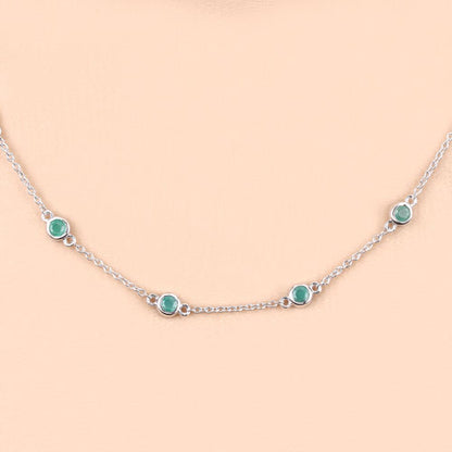 Collar de plata de ley .925 con esmeralda auténtica de 1.80 quilates