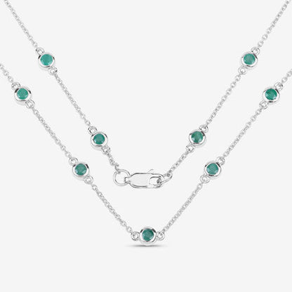 Collar de plata de ley .925 con esmeralda auténtica de 1.80 quilates