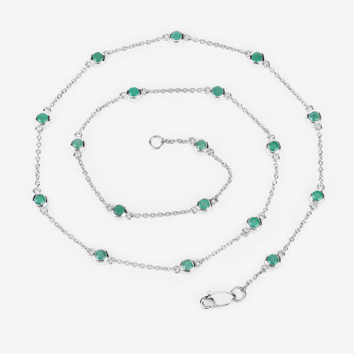 Collar de plata de ley .925 con esmeralda auténtica de 1.80 quilates