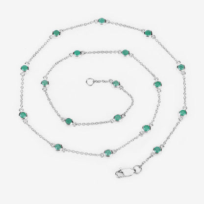 Collar de plata de ley .925 con esmeralda auténtica de 1.80 quilates