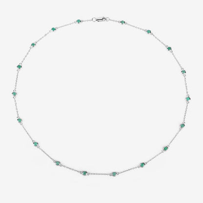 Collar de plata de ley .925 con esmeralda auténtica de 1.80 quilates