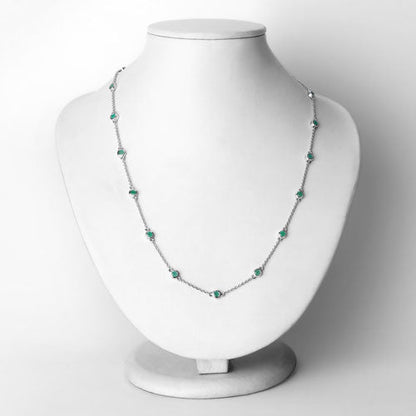 Collar de plata de ley .925 con esmeralda auténtica de 1.80 quilates