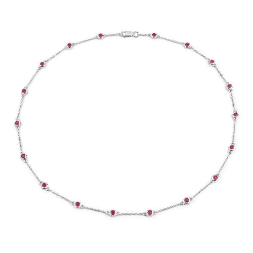 Collar de plata de ley .925 con rubí auténtico de 2,34 quilates