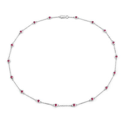 Collar de plata de ley .925 con rubí auténtico de 2,34 quilates
