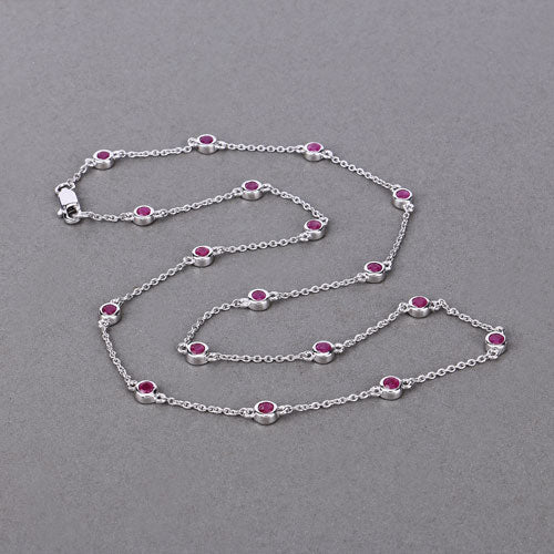 Collar de plata de ley .925 con rubí auténtico de 2,34 quilates