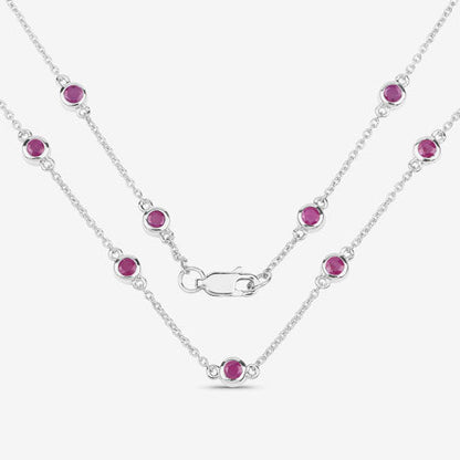 Collar de plata de ley .925 con rubí auténtico de 2,34 quilates