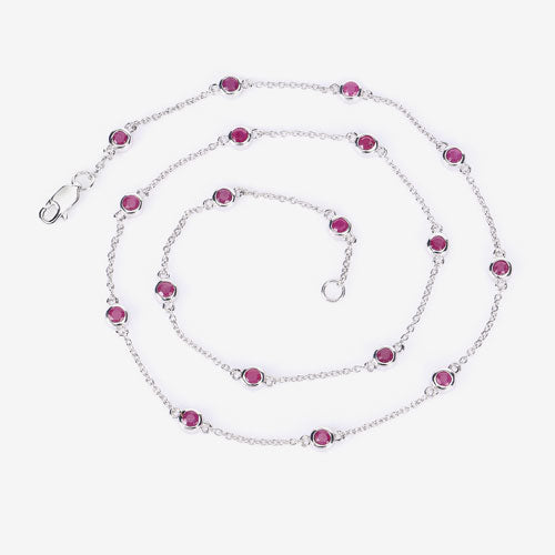 Collar de plata de ley .925 con rubí auténtico de 2,34 quilates