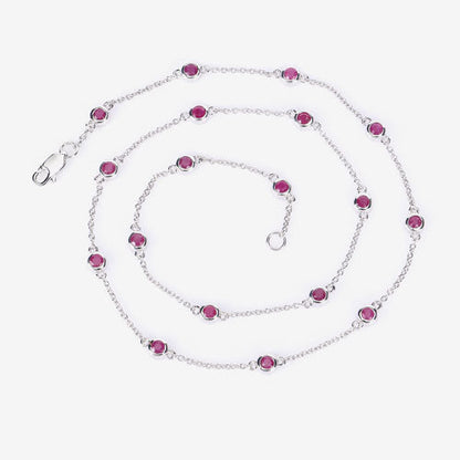 Collar de plata de ley .925 con rubí auténtico de 2,34 quilates