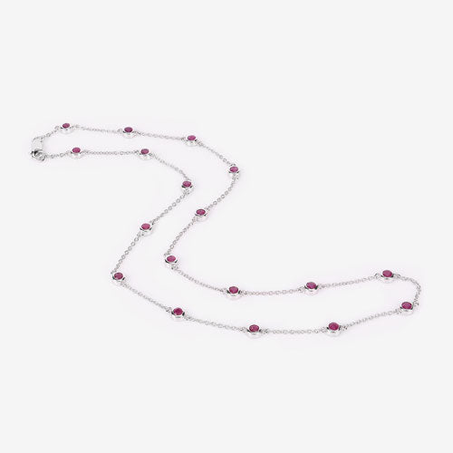 Collar de plata de ley .925 con rubí auténtico de 2,34 quilates
