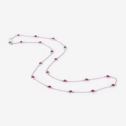 Collar de plata de ley .925 con rubí auténtico de 2,34 quilates