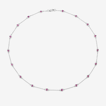 Collar de plata de ley .925 con rubí auténtico de 2,34 quilates