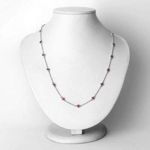 Collar de plata de ley .925 con rubí auténtico de 2,34 quilates