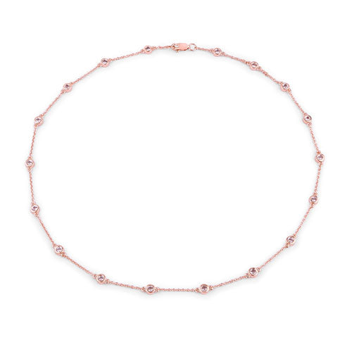 Collar de plata de ley .925 con morganita genuina de 1,62 quilates