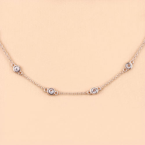 Collar de plata de ley .925 con morganita genuina de 1,62 quilates