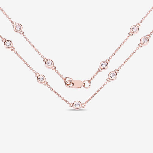 Collar de plata de ley .925 con morganita genuina de 1,62 quilates