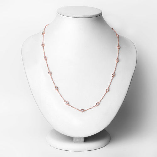 Collar de plata de ley .925 con morganita genuina de 1,62 quilates