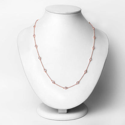 Collar de plata de ley .925 con morganita genuina de 1,62 quilates
