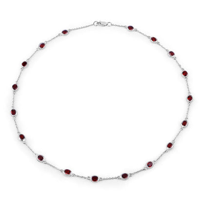 Collar de plata de ley .925 con granate genuino de 8.10 quilates