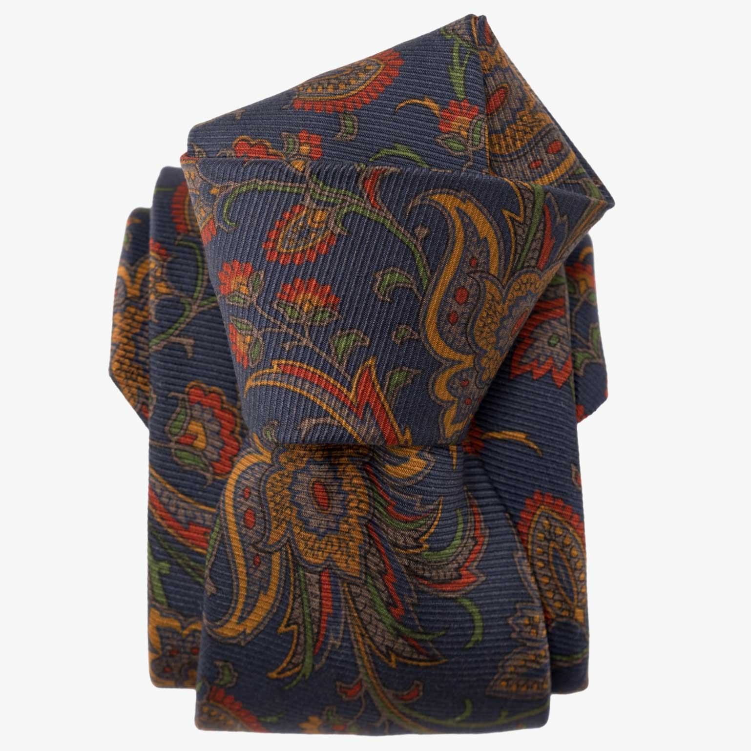 Borromeo - Printed Madder Silk Tie - Navy - My Men's Shop