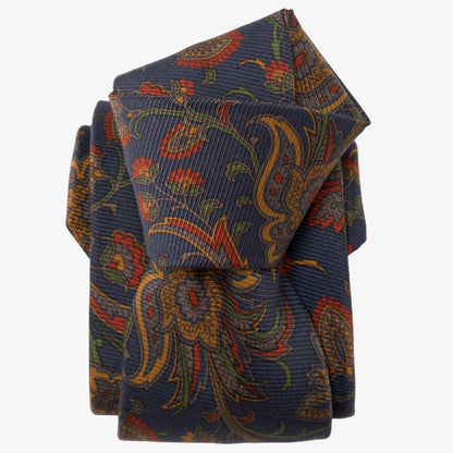 Borromeo - Printed Madder Silk Tie - Navy - My Men's Shop