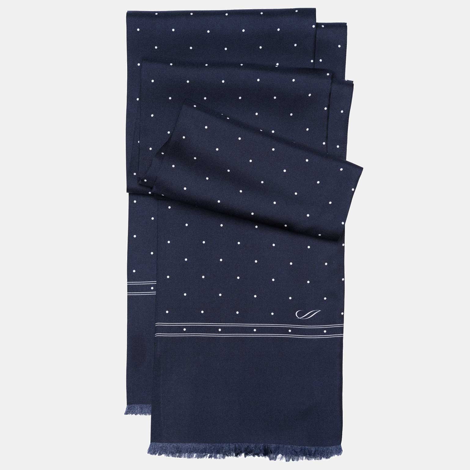 Savona - Slim Silk Scarf - Midnight Blue - My Men's Shop