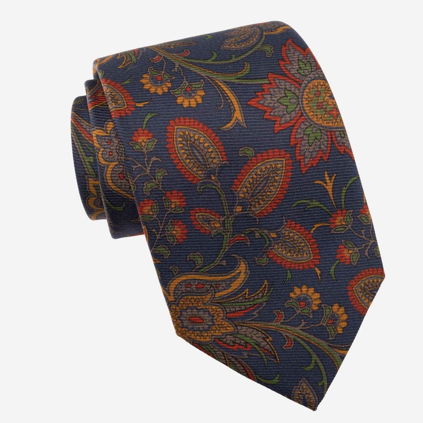 Borromeo - Printed Madder Silk Tie - Navy - My Men's Shop