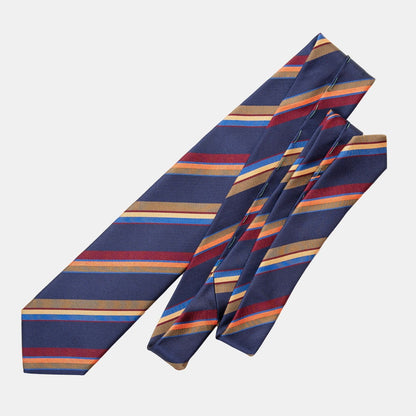 Battisti - Silk Jacquard Tie - Navy - My Men's Shop