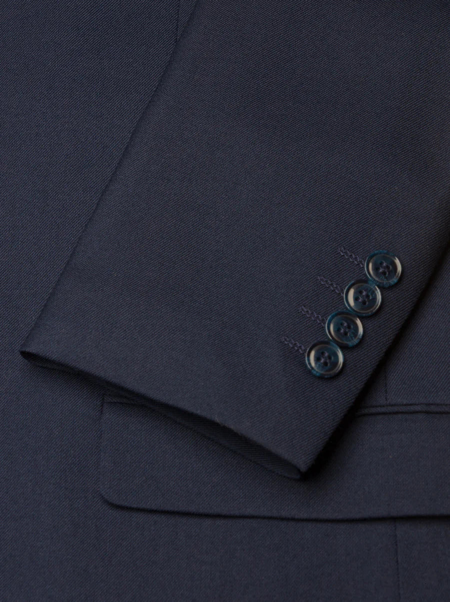 JAX Men's Navy Blue 3-Piece Slim Fit Suit – 2-Button Notch Lapel