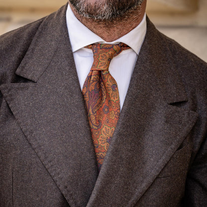 Trevi - Printed Madder Silk Tie - Ginger