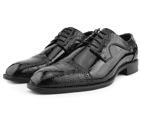 DALLAS CAP TOE GATOR PRINT SHOES - My Men's Shop