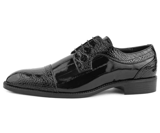 DALLAS CAP TOE GATOR PRINT SHOES - My Men's Shop