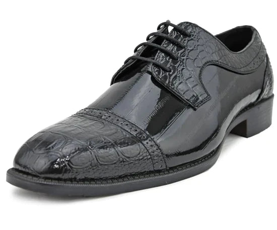 DALLAS CAP TOE GATOR PRINT SHOES - My Men's Shop