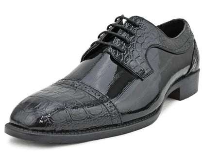 DALLAS CAP TOE GATOR PRINT SHOES - My Men's Shop