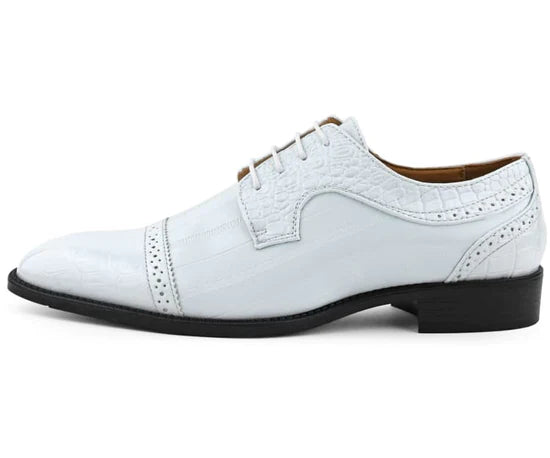 DALLAS CAP TOE GATOR PRINT SHOES - My Men's Shop
