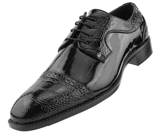 DALLAS CAP TOE GATOR PRINT SHOES - My Men's Shop