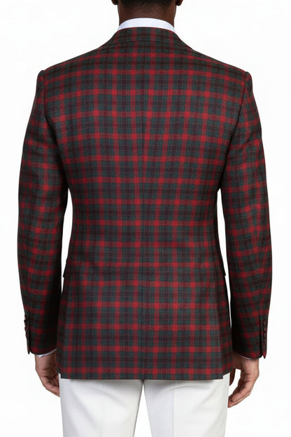 Kiton Checked Cashmere-Silk Sport Jacket