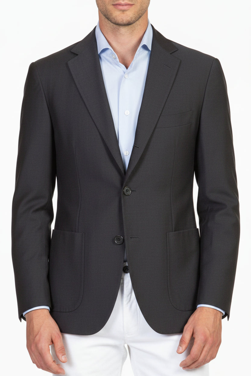 Kiton Solid Cotton-Cashmere Sport Jacket