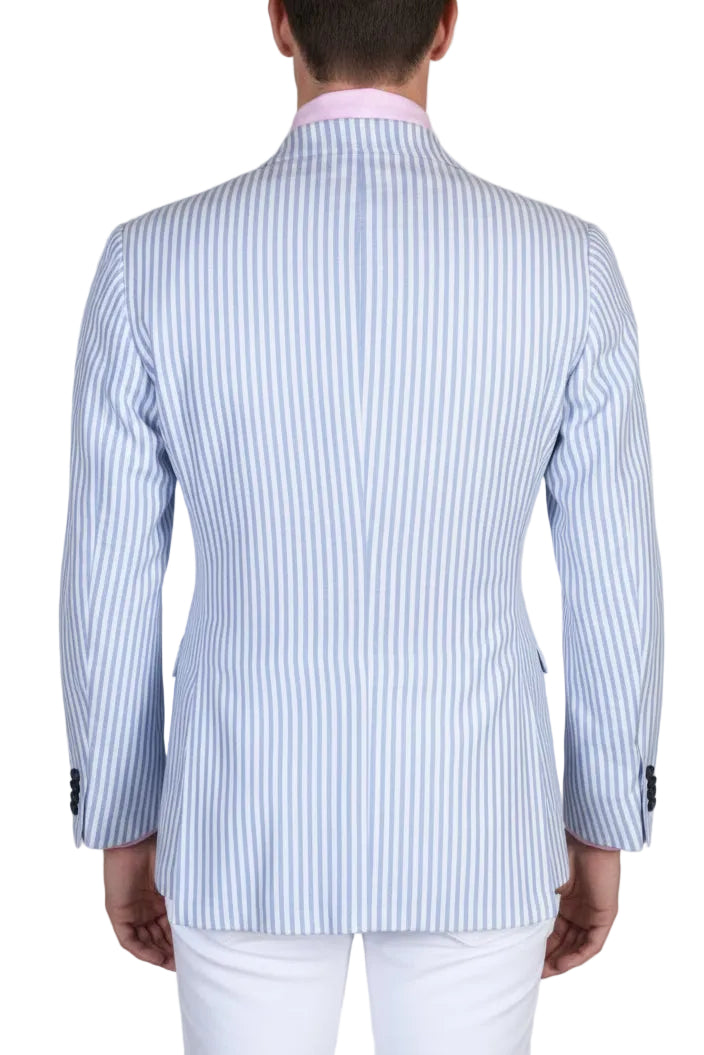Kiton Striped Cotton-Linen Sport Jacket