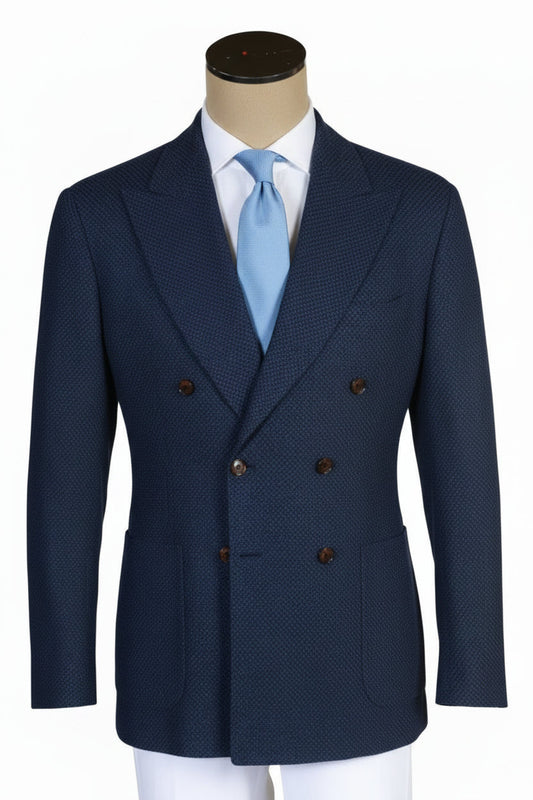 Sartorio Birdseye Virgin Wool Double Breasted Sport Jacket