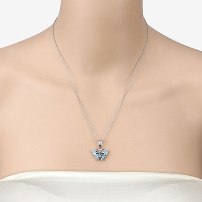 Colgante de Topacio Azul Suizo Genuino de 1.76 Quilates y Plata Esterlina .925