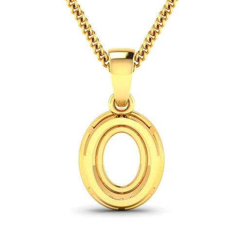 Colgante con engaste de oro amarillo de 14 quilates con diamante blanco auténtico de 0,18 quilates - para gema ovalada de 8x6mm