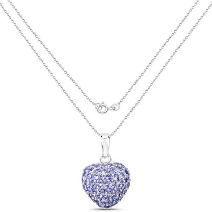 Colgante de plata esterlina .925 con tanzanita auténtica de 7,00 quilates
