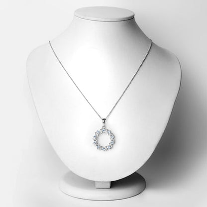 Colgante de plata de ley .925 con aguamarina auténtica de 1,10 quilates y topacio blanco