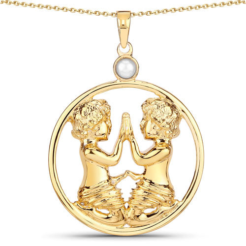 Colgante de plata de ley .925 con perla auténtica de 0,45 quilates