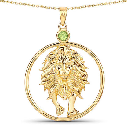 Colgante de plata de ley .925 con peridoto auténtico de 0,24 quilates