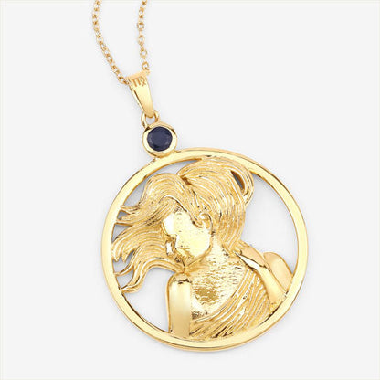 Colgante de plata de ley .925 con zafiro azul auténtico de 0,27 quilates