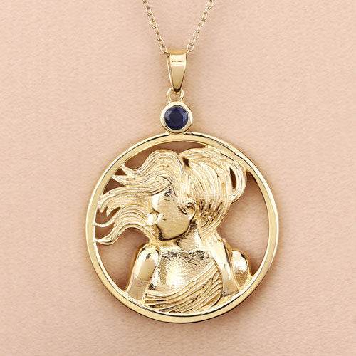 Colgante de plata de ley .925 con zafiro azul auténtico de 0,27 quilates